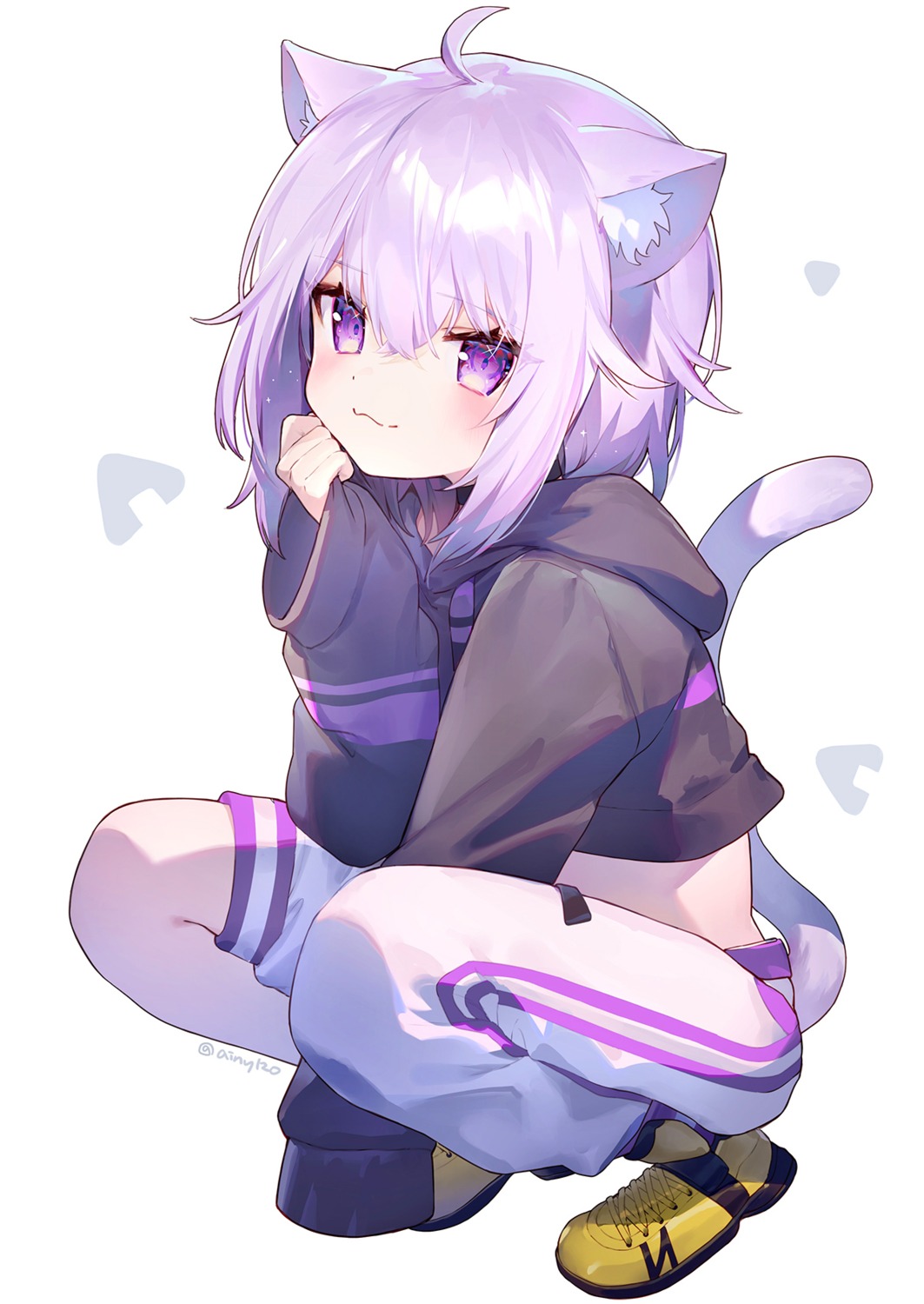 ainy animal_ears hololive hololive_gamers nekomata_okayu nekomimi tail