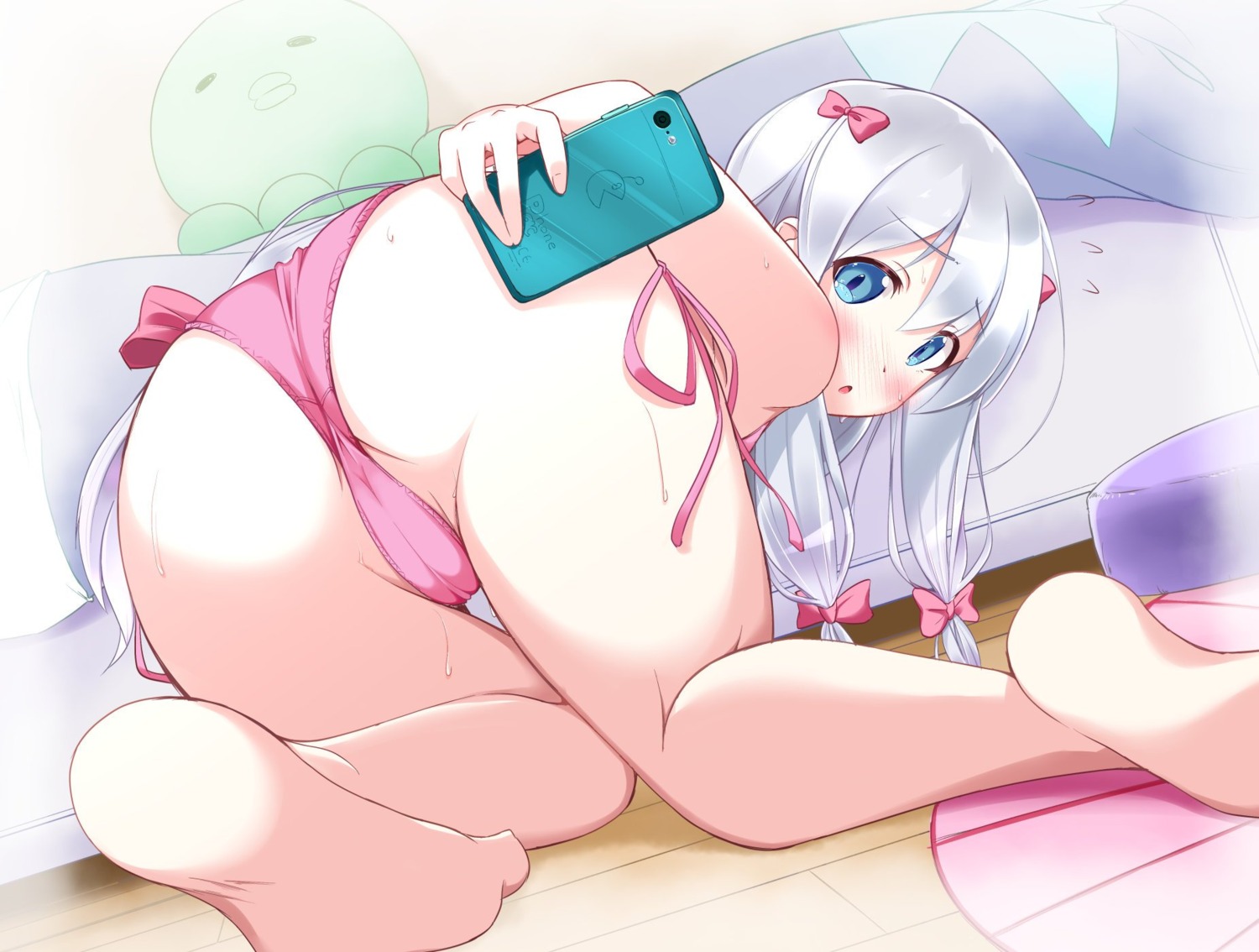 ass bikini cameltoe eromanga-sensei feet izumi_sagiri loli matatabi selfie swimsuits