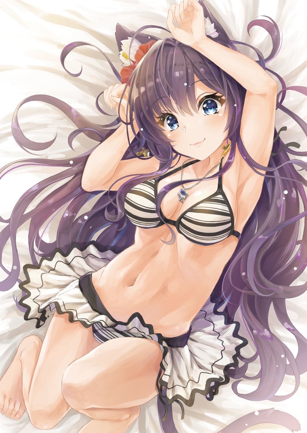 animal_ears bikini cleavage hyouta_(yoneya) ichinose_shiki nekomimi swimsuits tail the_idolm@ster the_idolm@ster_cinderella_girls