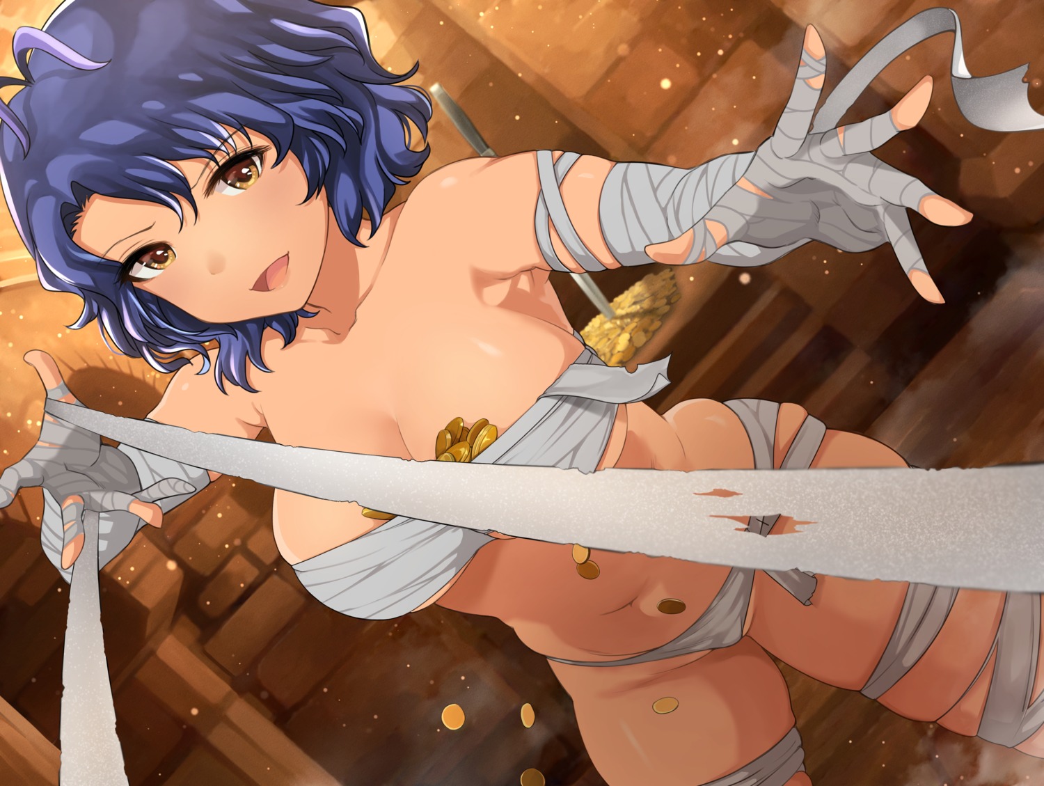 bandages hanamasa_ono naked_ribbon sarashi the_idolm@ster the_idolm@ster_million_live! toyokawa_fuuka