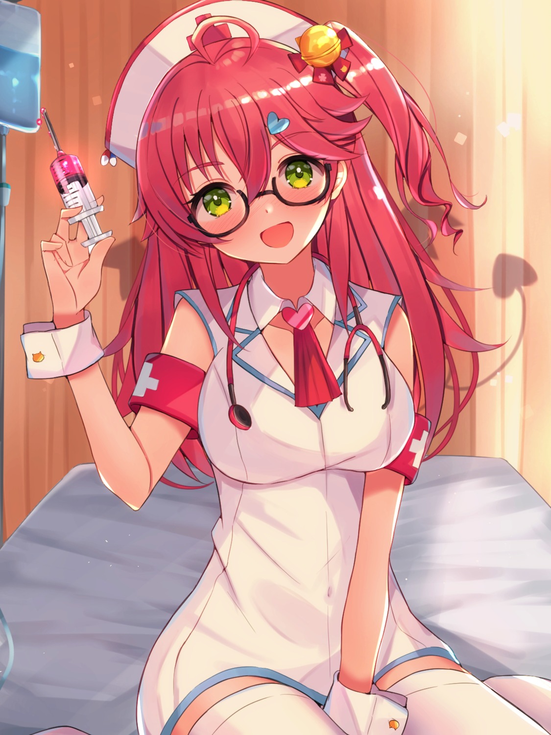 hololive megane mi_taro333 nurse sakura_miko thighhighs