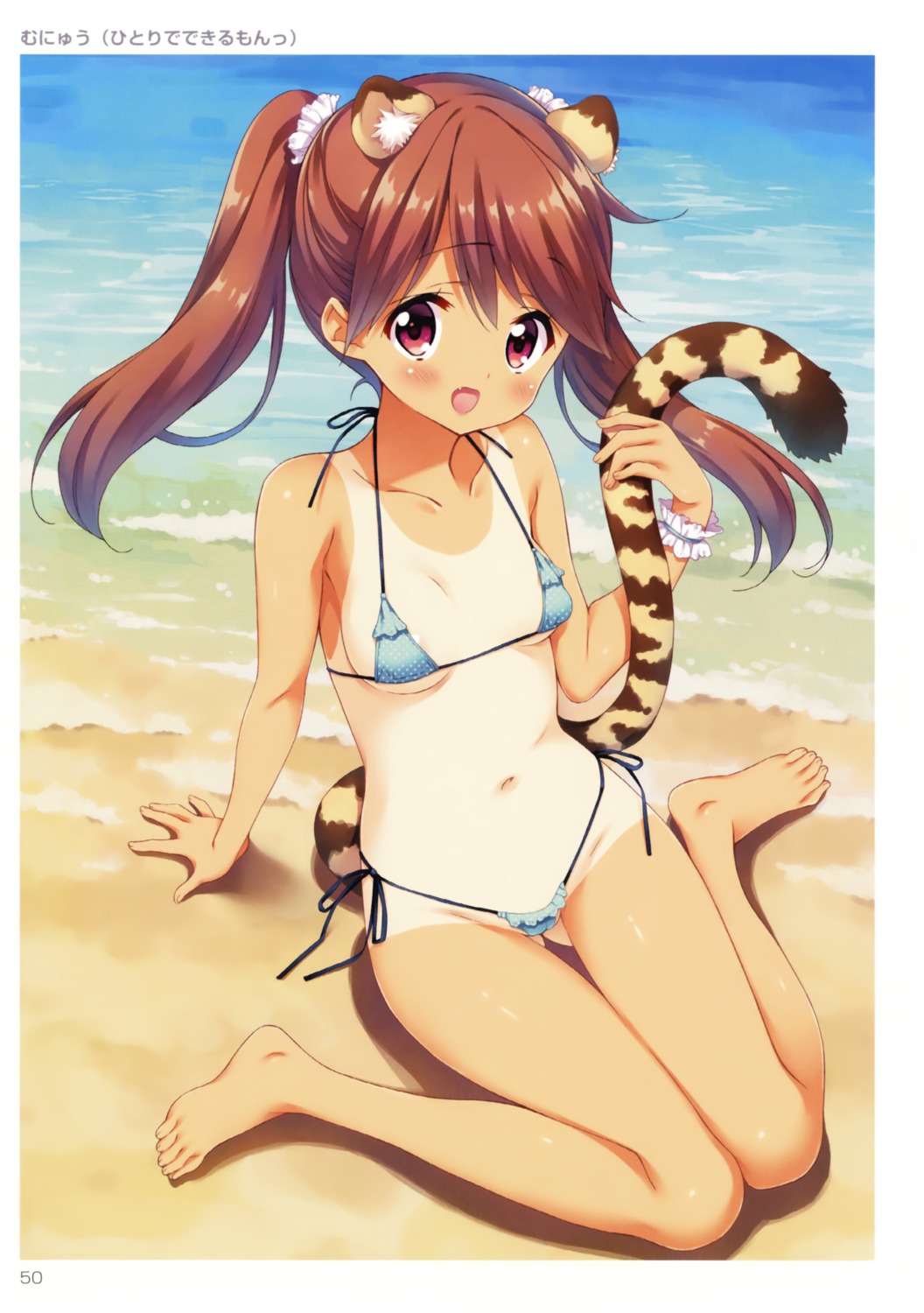 animal_ears bikini munyuu swimsuits tail tan_lines