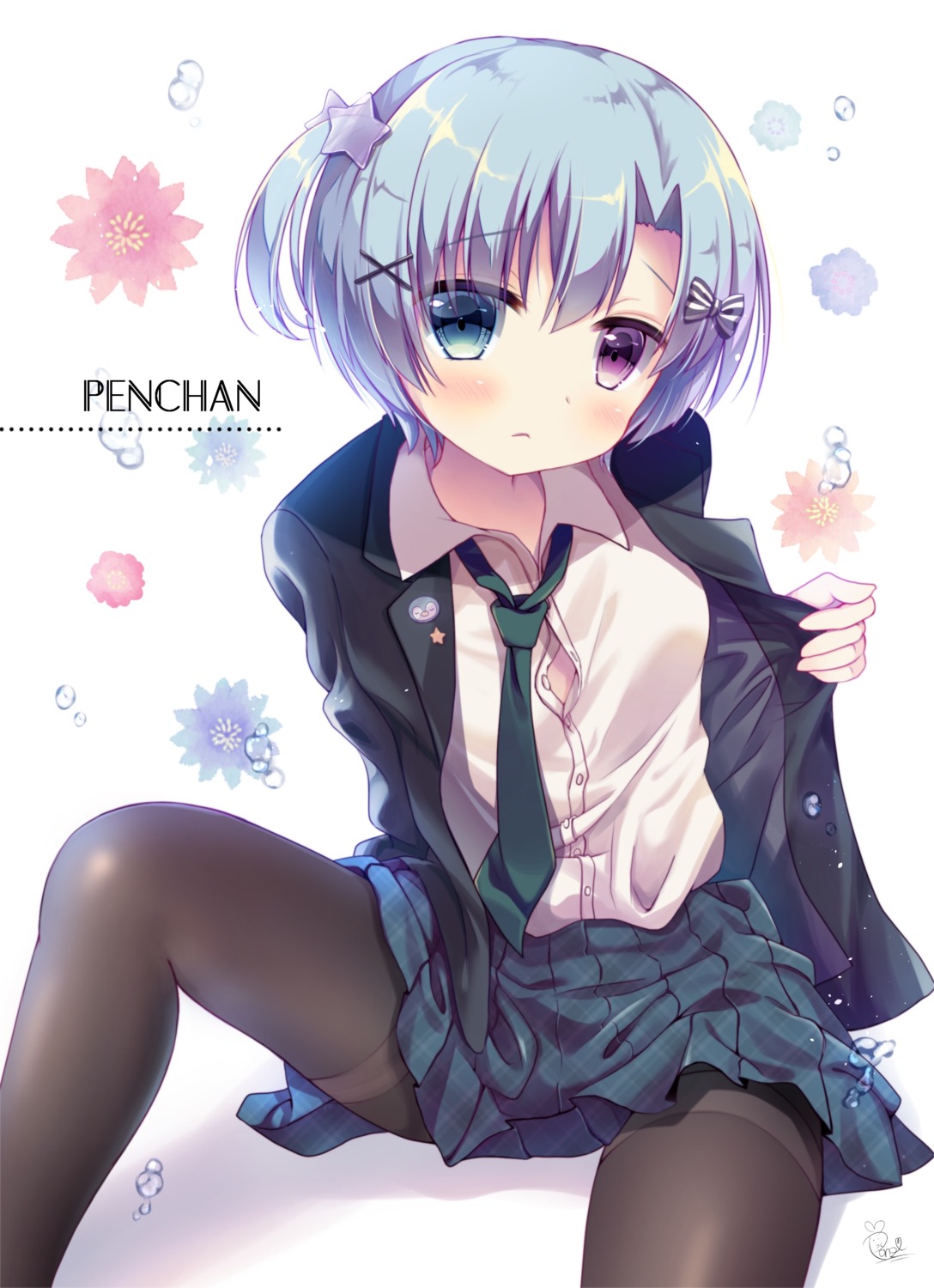 heterochromia mitsuki_ponzu pantyhose seifuku