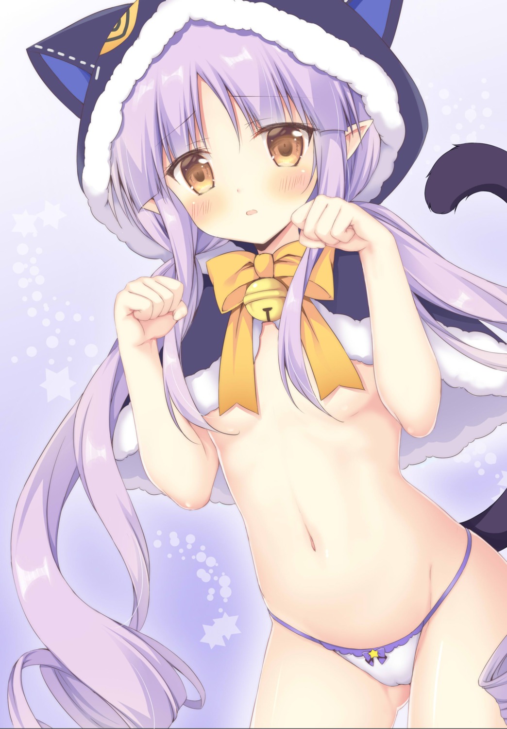 animal_ears cameltoe hikawa_kyouka korie_riko nekomimi no_bra pantsu pointy_ears princess_connect! princess_connect!_re:dive tail underboob