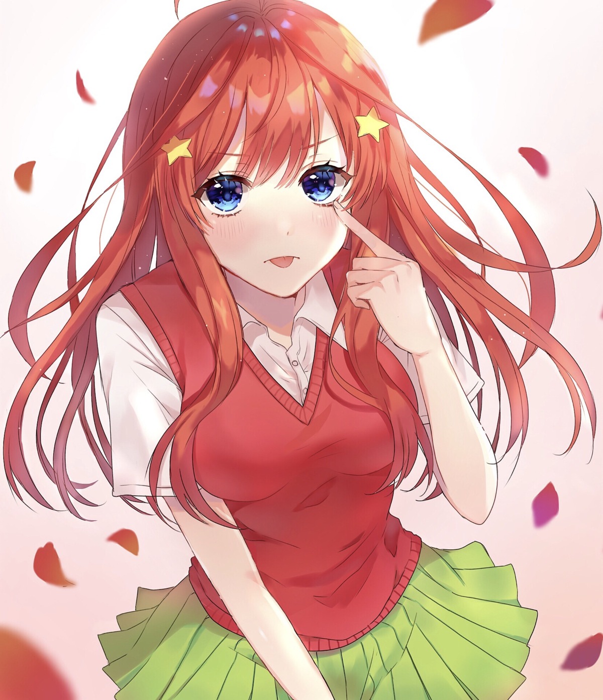 5-toubun_no_hanayome nakano_itsuki parum seifuku skirt_lift sweater