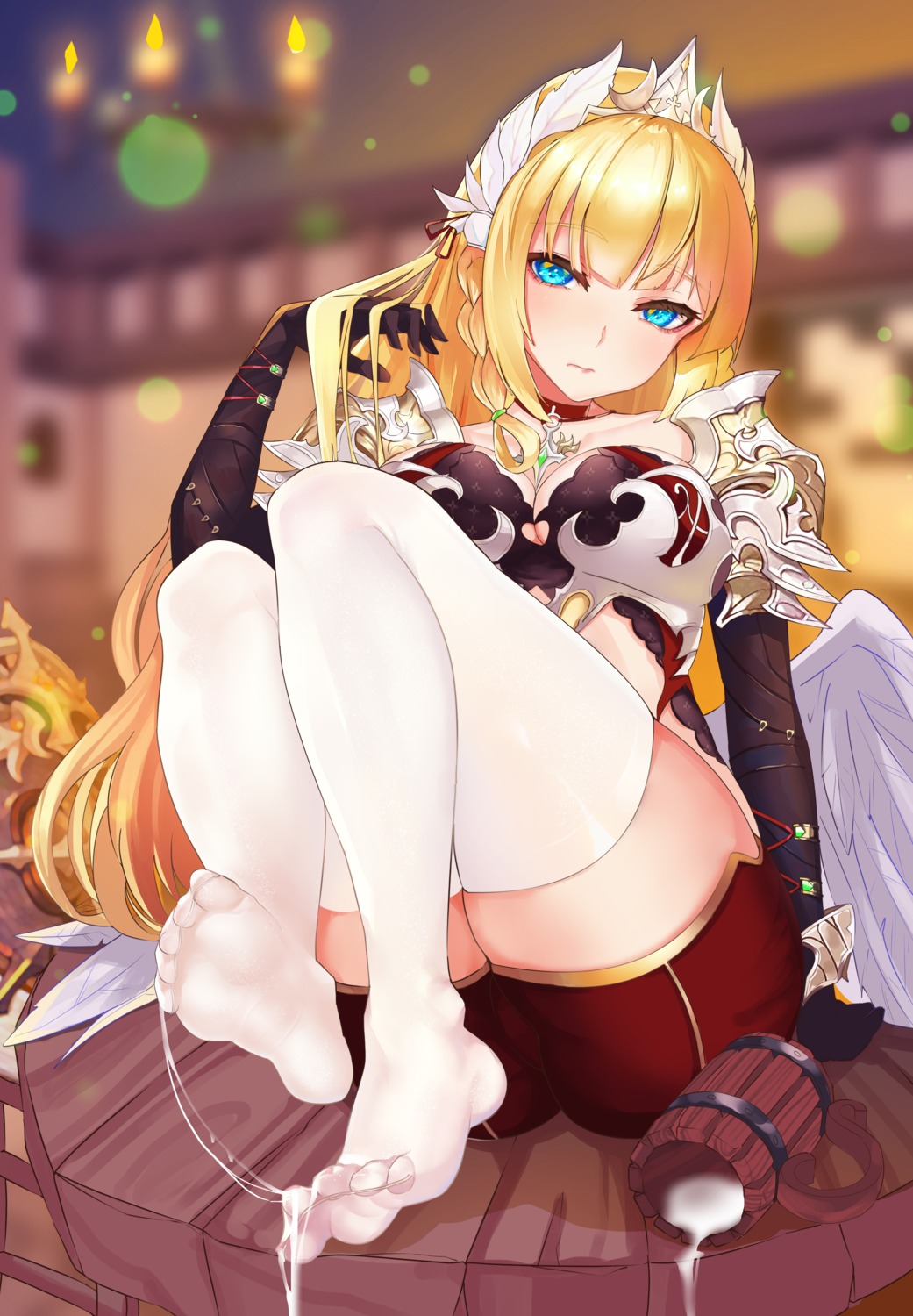 armor cleavage cream feet tagme thighhighs wings