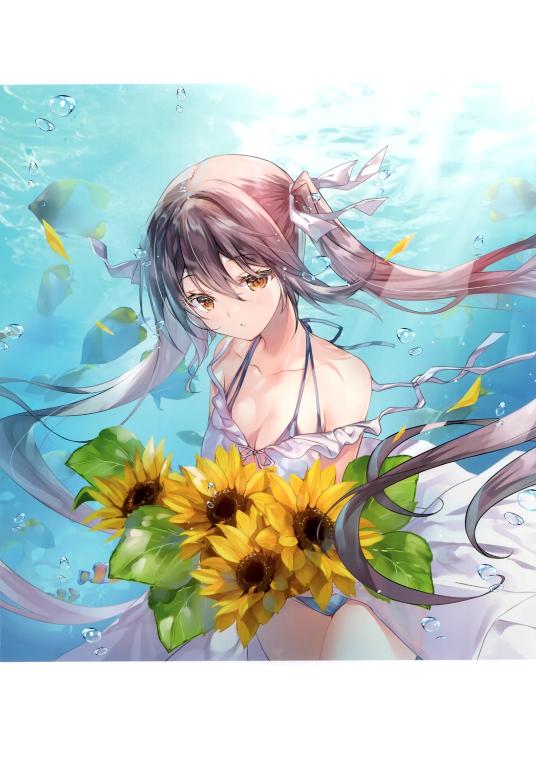 bikini dress miwabe_sakura pion see_through skirt_lift summer_dress swimsuits