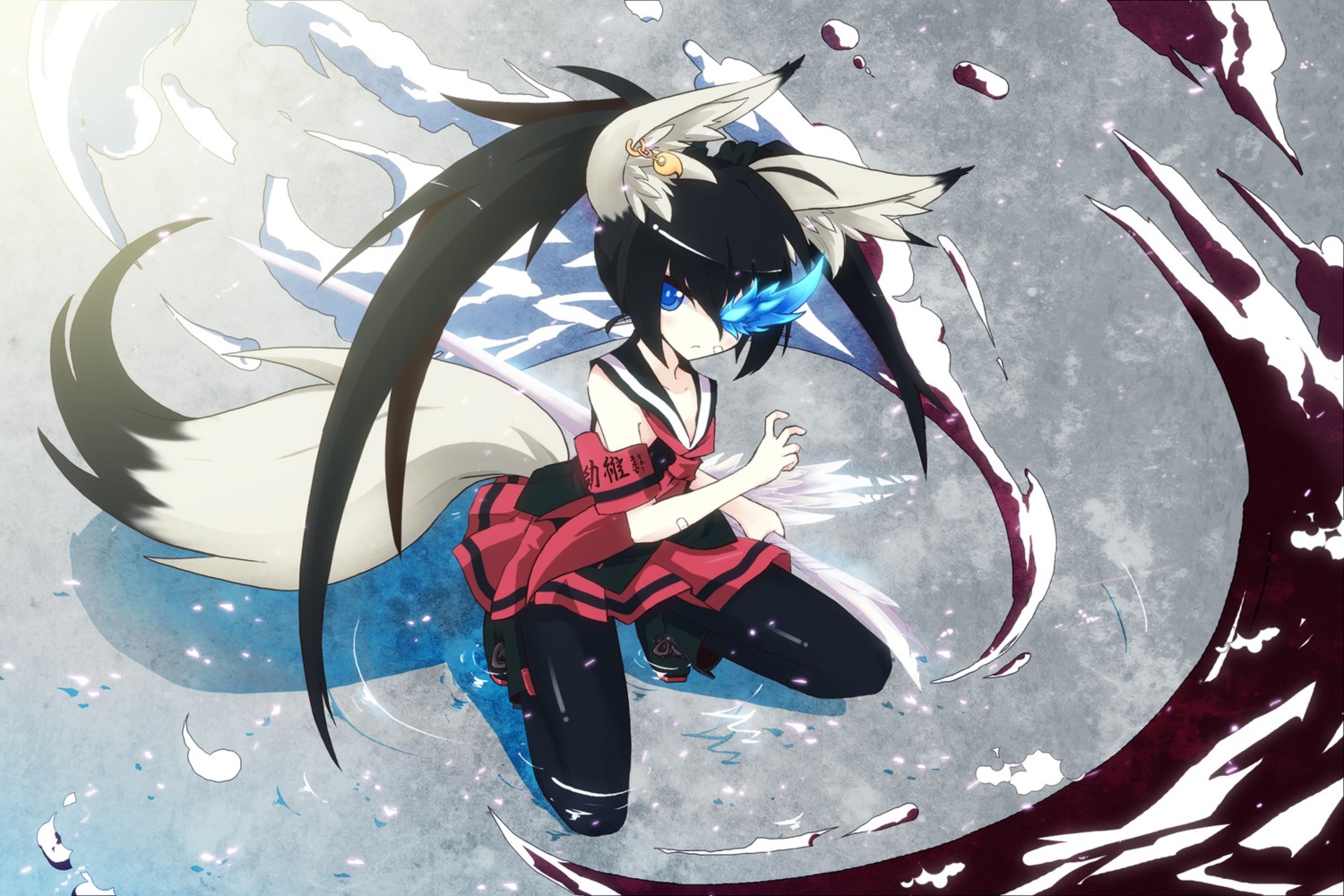 animal_ears blade_&_soul kitsune pantyhose sword tail uiu