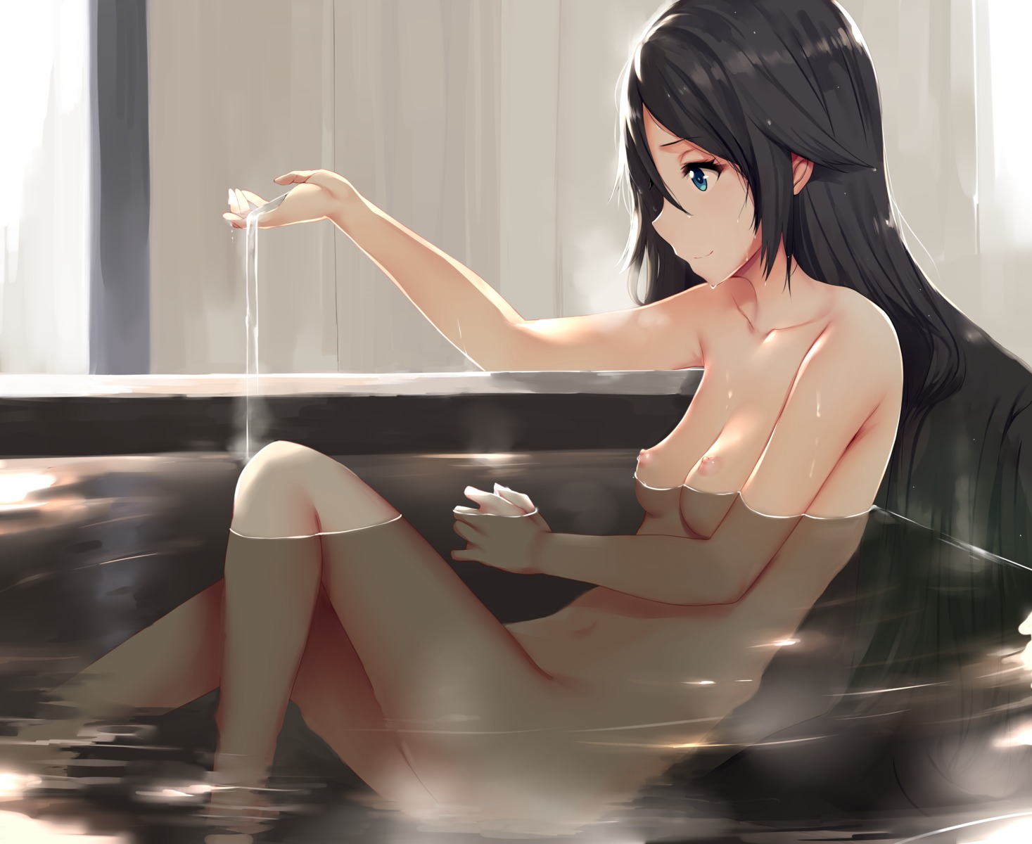 bathing hews izumi_reina musaigen_no_phantom_world naked nipples wet