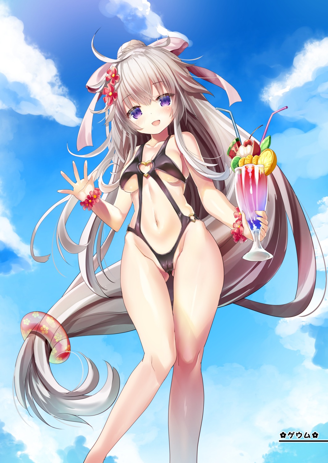 bikini cameltoe flower_knight_girl sorimura_youji swimsuits veranda_haruniwa_keikaku