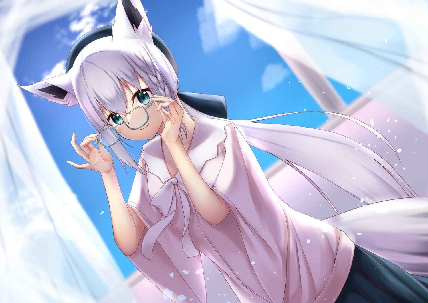 animal_ears hololive hololive_gamers kitsune megane shirakami_fubuki tagme tail