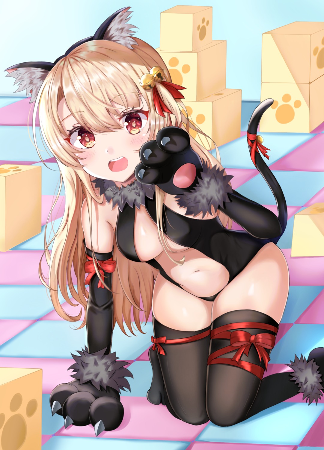 animal_ears fate/kaleid_liner_prisma_illya fate/stay_night illyasviel_von_einzbern leotard loli nekomimi no_bra tail thighhighs zeroillya