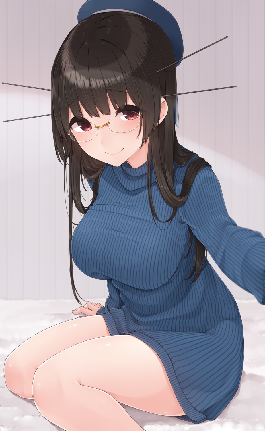 choukai_(kancolle) kantai_collection megane sweater yukichi_(sukiyaki39)