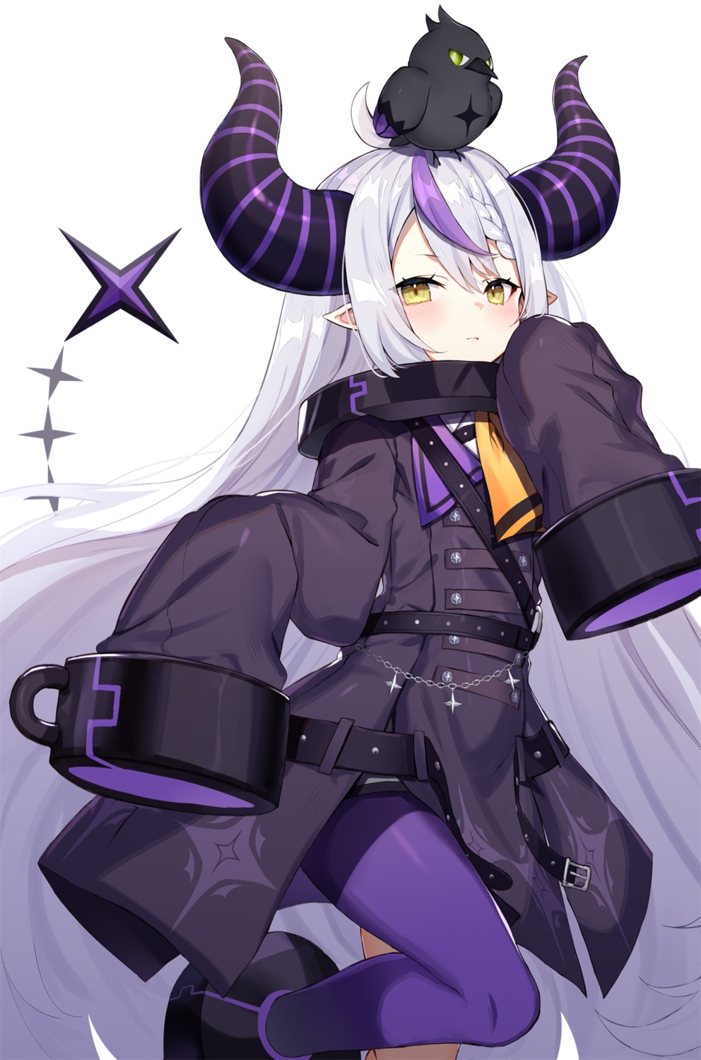 abusoru crow_(la+_darknesss) hololive horns la+_darknesss pantyhose pointy_ears