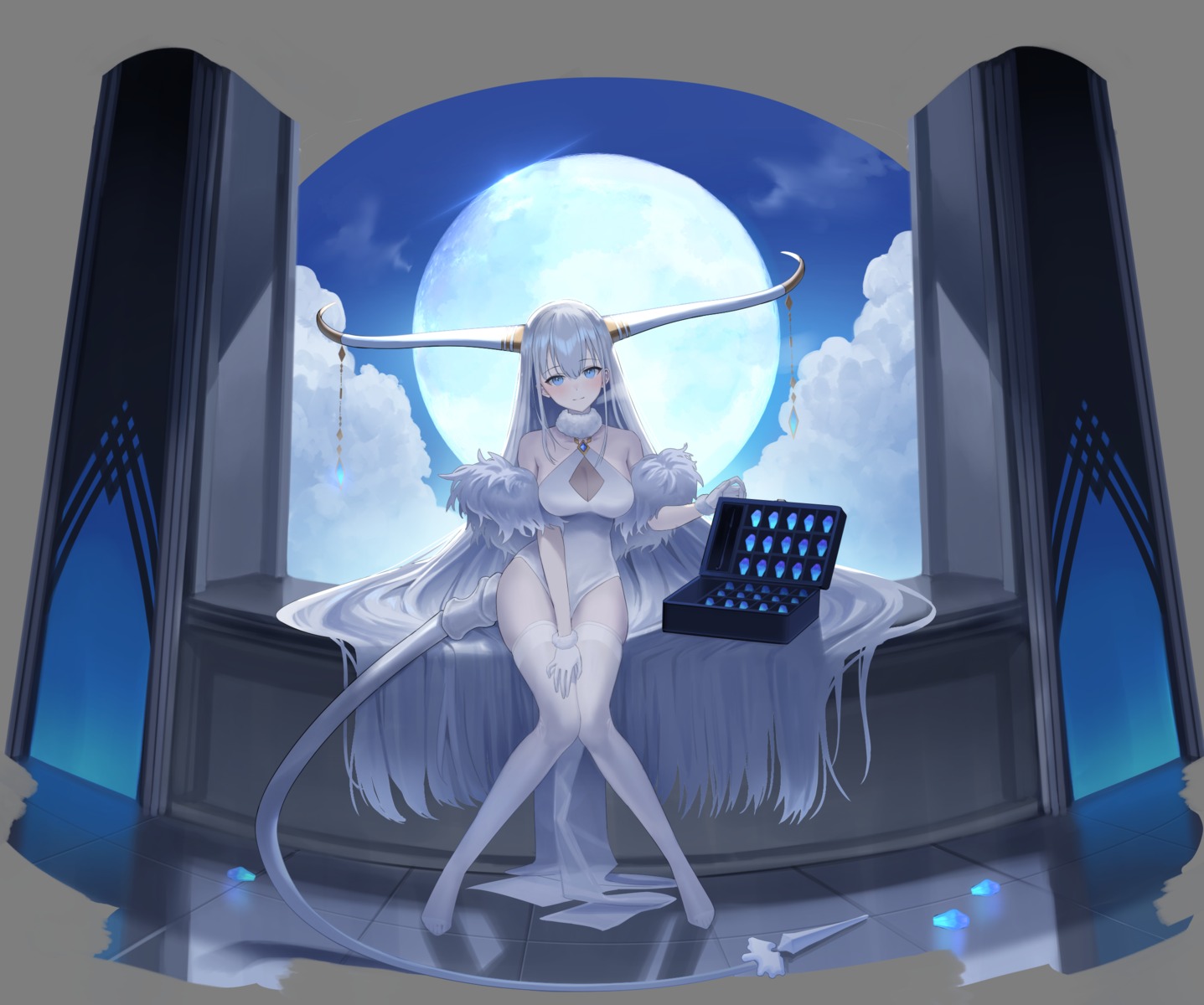cleavage dress horns mamima no_bra see_through tail thighhighs transparent_png