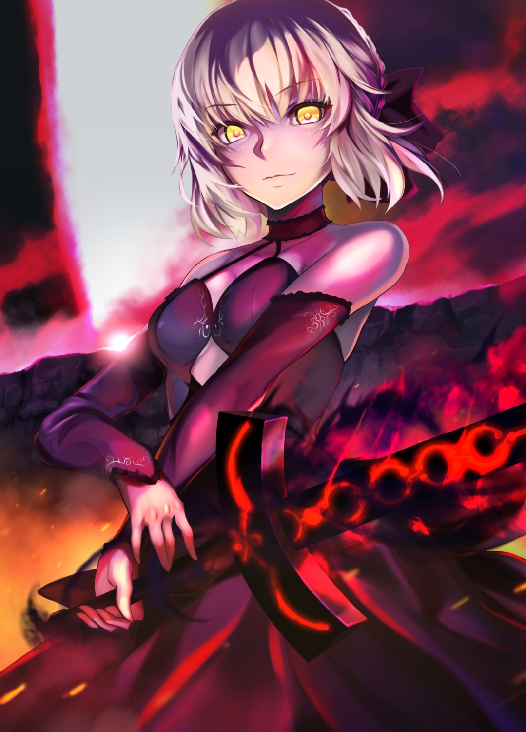cleavage dress ep_(emio_parn) fate/grand_order fate/stay_night saber saber_alter sword