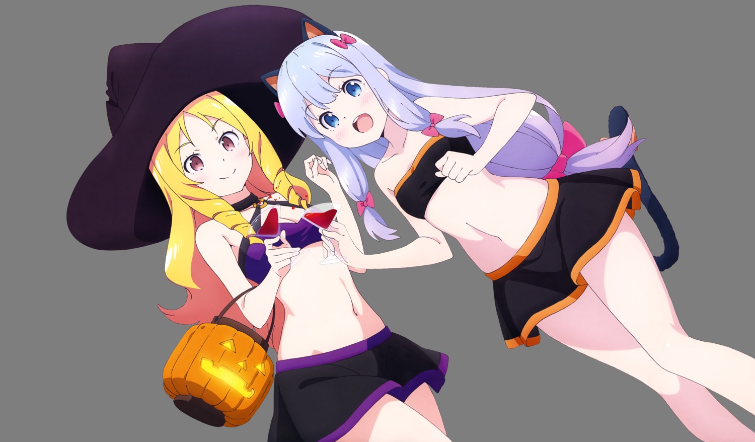 animal_ears bikini_top cleavage eromanga-sensei halloween izumi_sagiri nekomimi sawada_kenji swimsuits tail transparent_png witch yamada_elf