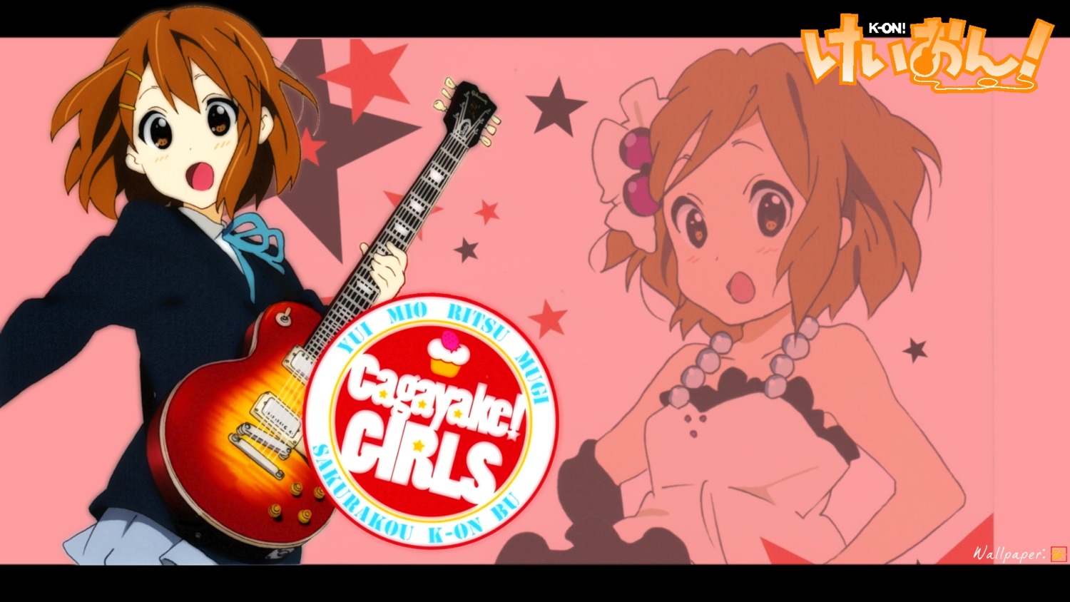 guitar hirasawa_yui k-on! seifuku wallpaper