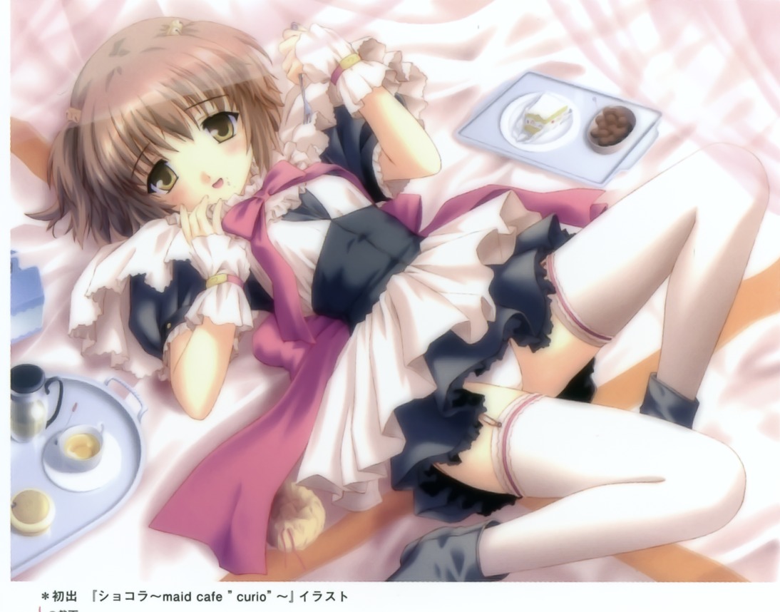 chocolat_-maid_cafe_curio- maid nekonyan pantsu thighhighs yuki_suzu