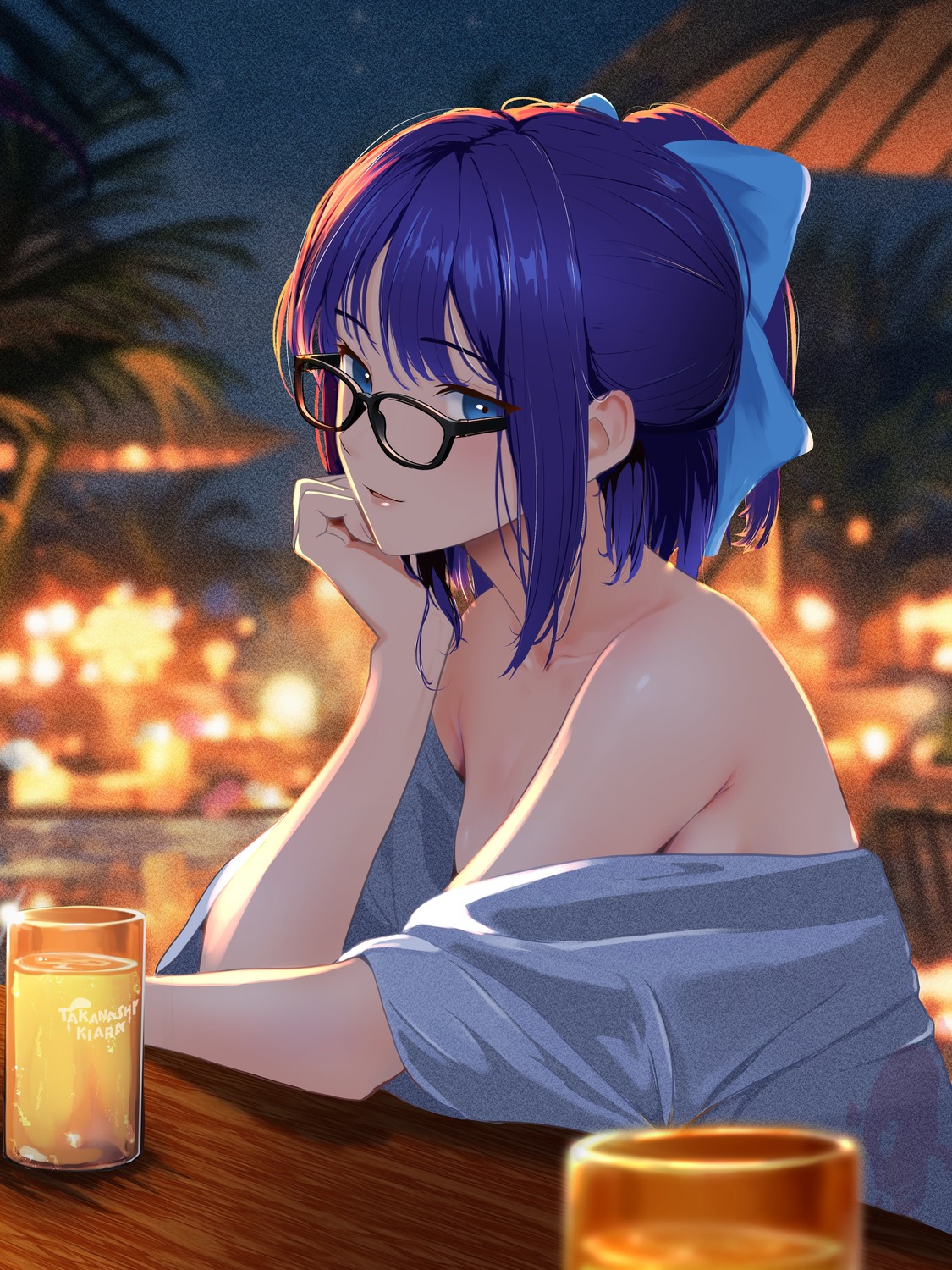 cohi27151463 hololive megane no_bra open_shirt yukata yuujin_a_(hololive)