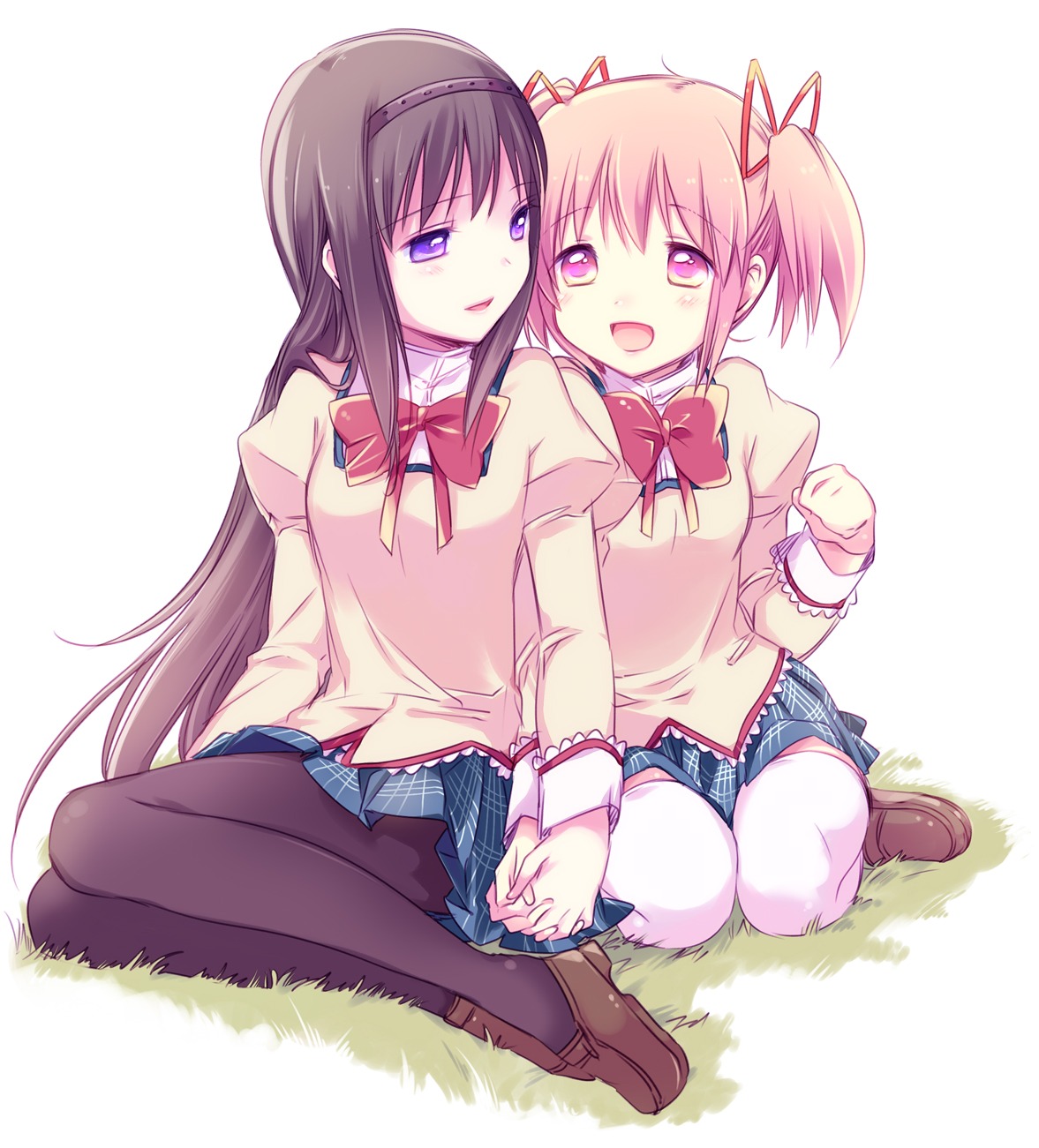 akemi_homura kaname_madoka mahou_shoujo_madoka_magica seifuku yamada_ako