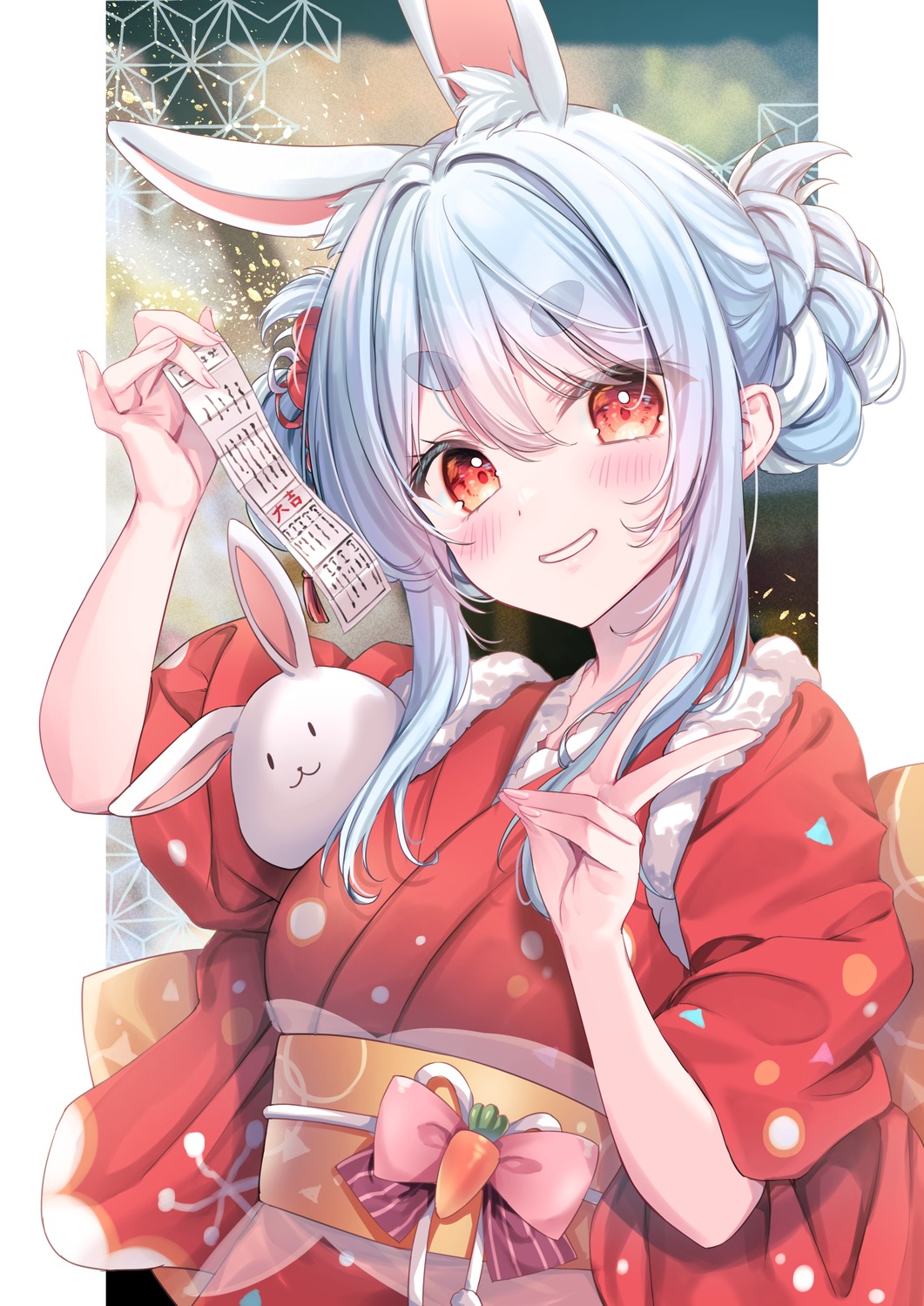 animal_ears bunny_ears hololive kimono komari usada_pekora