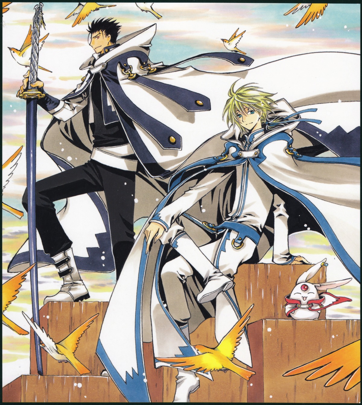 clamp fai_d._flourite kurogane male mokona sword tsubasa_reservoir_chronicle