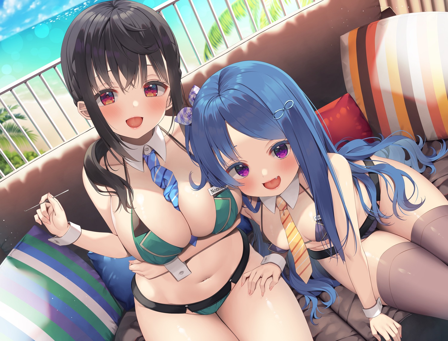 asa_no_ha bikini swimsuits thighhighs whisp