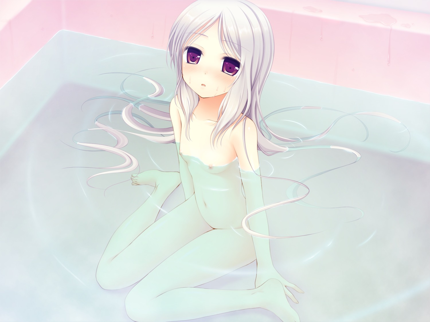 bathing faint_tone fumii game_cg kotohara_rua loli naked nipples reon wet