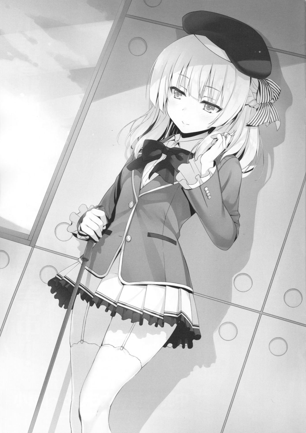 monochrome sakayanagi_arisu seifuku stockings thighhighs tomose_shunsaku youkoso_jitsuryoku_shijou_shugi_no_kyoushitsu_e