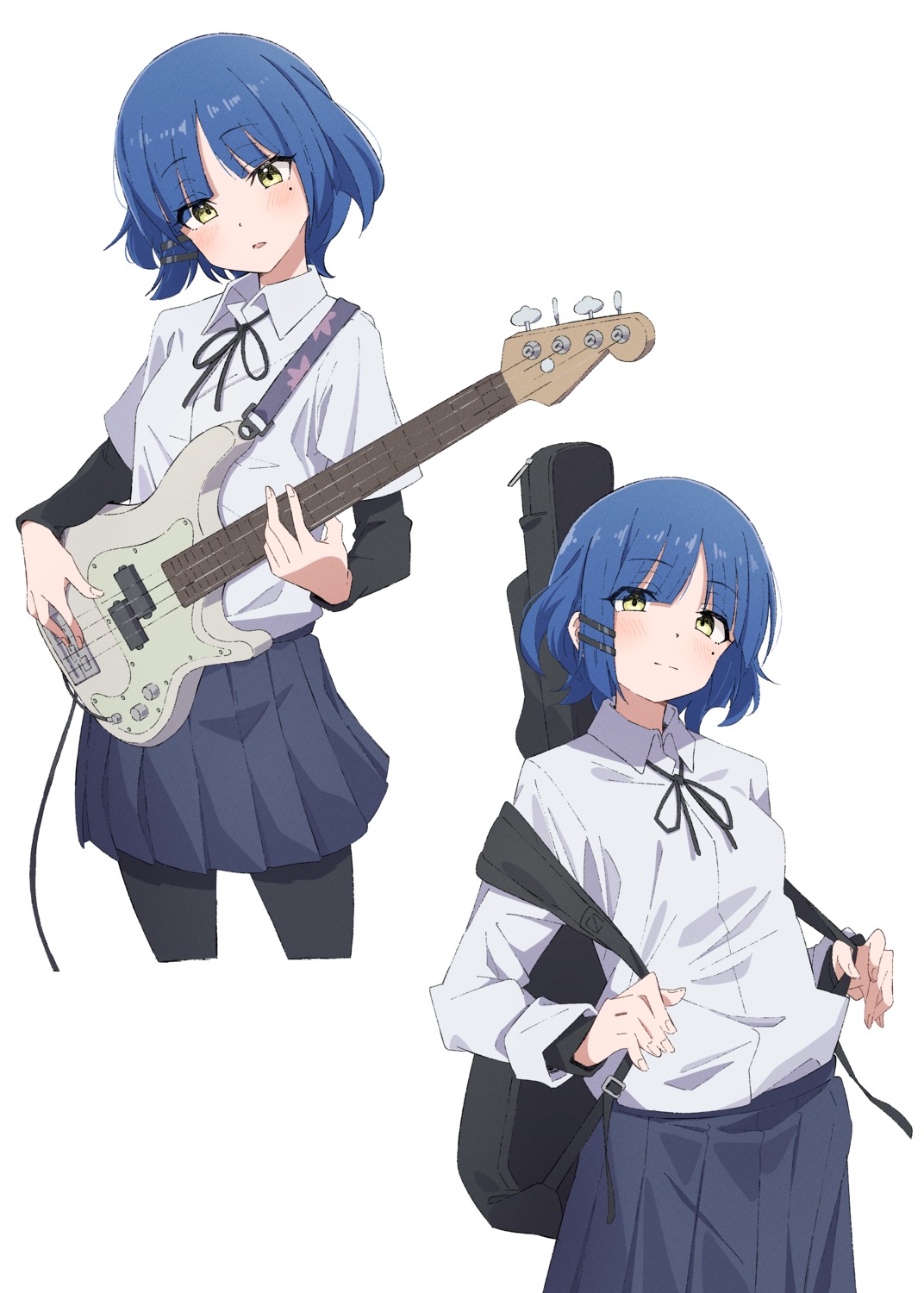 bocchi_the_rock! eito12 guitar pantyhose seifuku yamada_ryou