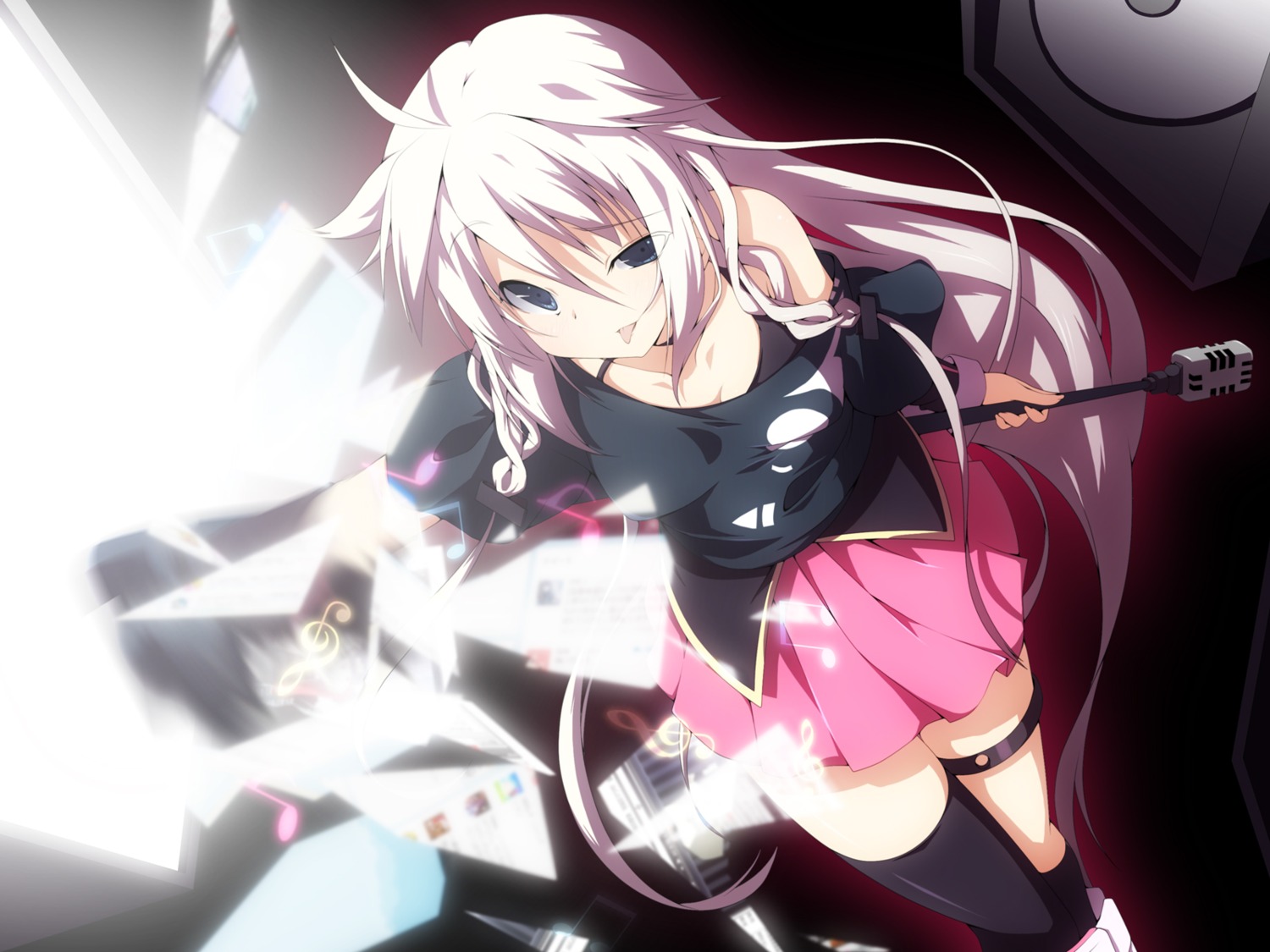 garter ia_(vocaloid) thighhighs vocaloid wallpaper yukizuki_kei_(yossa)