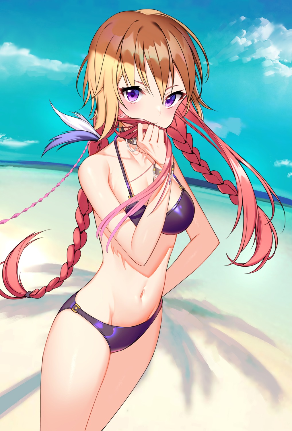 bikini cleavage ninomiya_asuka swimsuits the_idolm@ster the_idolm@ster_cinderella_girls topu