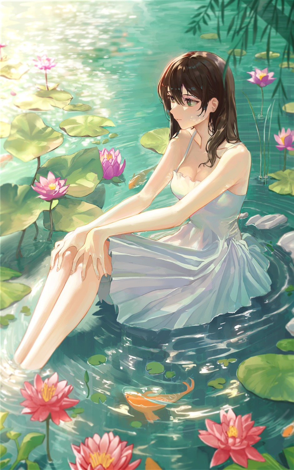 dress lacy_(beees002) summer_dress wet