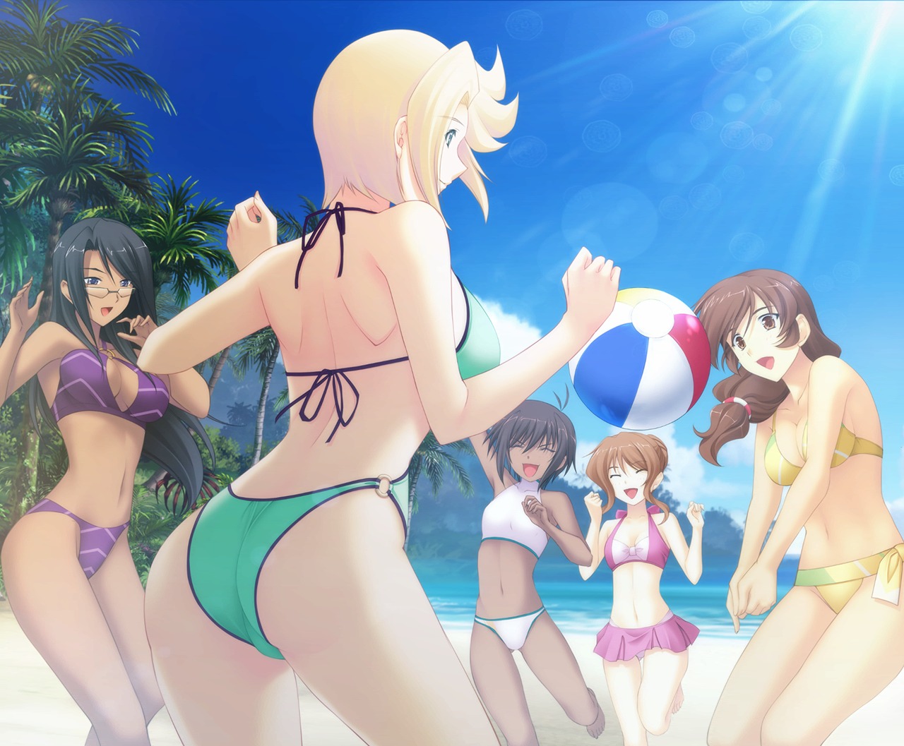 ass bikini cleavage game_cg lida_canales muvluv muvluv_alternative niram_rawamunando phoebe_theodorakis stella_bremer swimsuits tarisa_manandal thighhighs total_eclipse