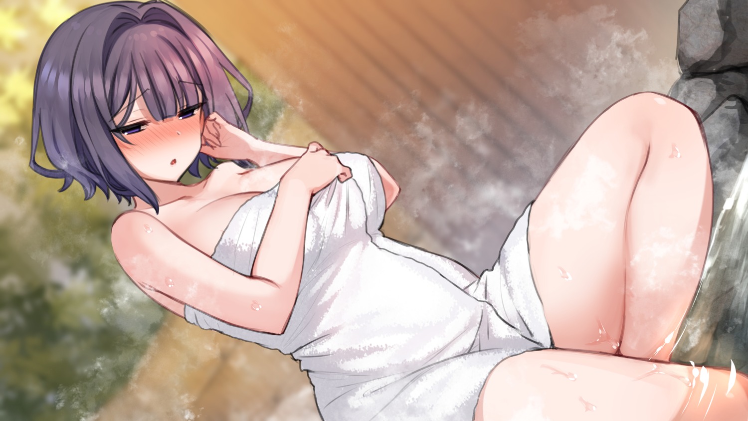 breast_hold mankai_kaika onsen towel wet