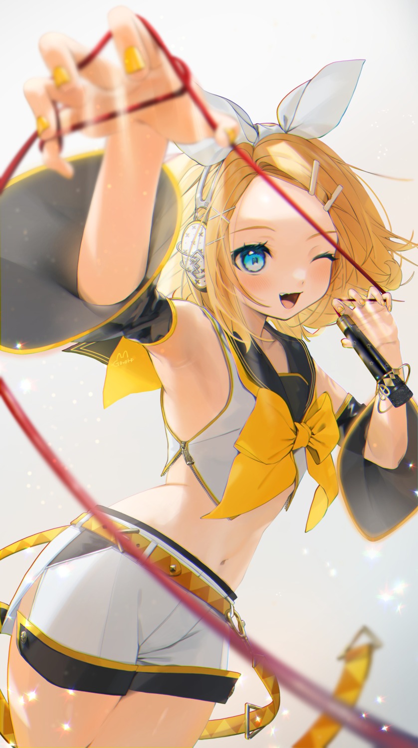 gotoh510 headphones kagamine_rin seifuku vocaloid