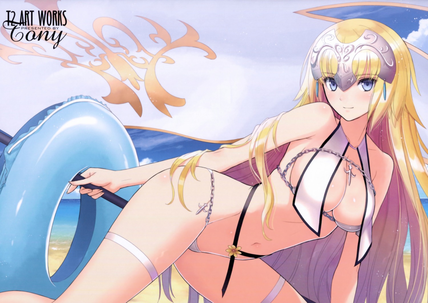 bikini cleavage fate/apocrypha fate/grand_order fate/stay_night garter jeanne_d'arc jeanne_d'arc_(fate) swimsuits tony_taka