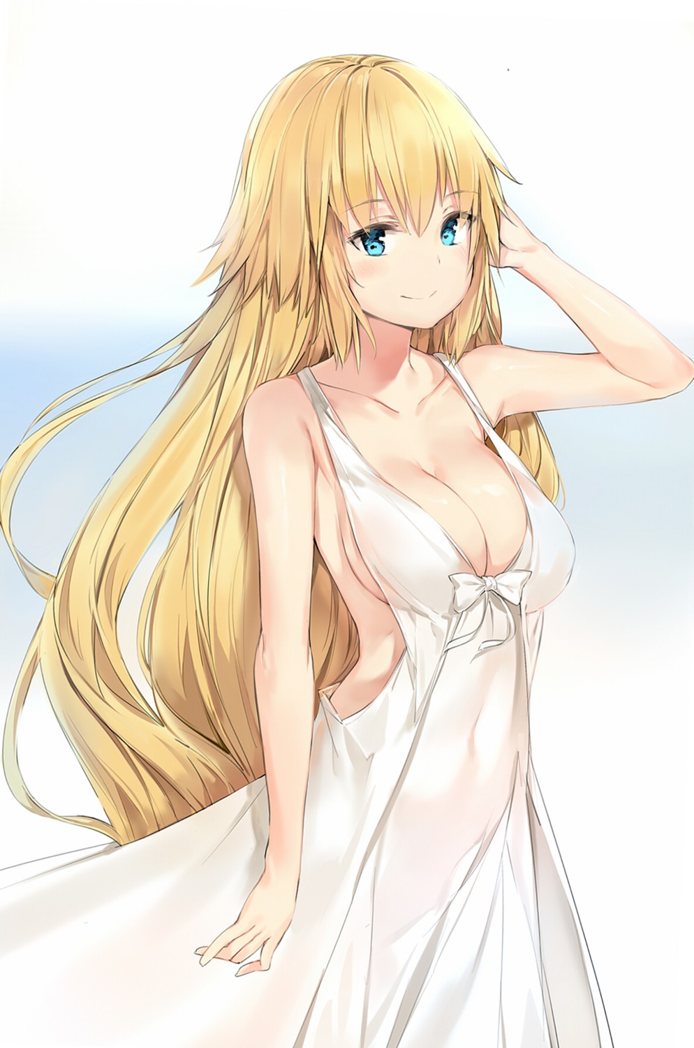 cleavage dress fate/apocrypha fate/grand_order fate/stay_night jeanne_d'arc jeanne_d'arc_(fate) no_bra silver_(chenwen)