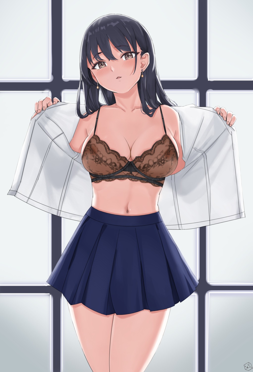 areola boku_no_kokoro_no_yabai_yatsu bra kuuhaku_(pskf2372) open_shirt see_through seifuku undressing yamada_anna