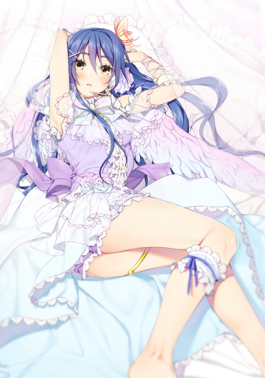 ass dress garter love_live! sonoda_umi wings yana_mori