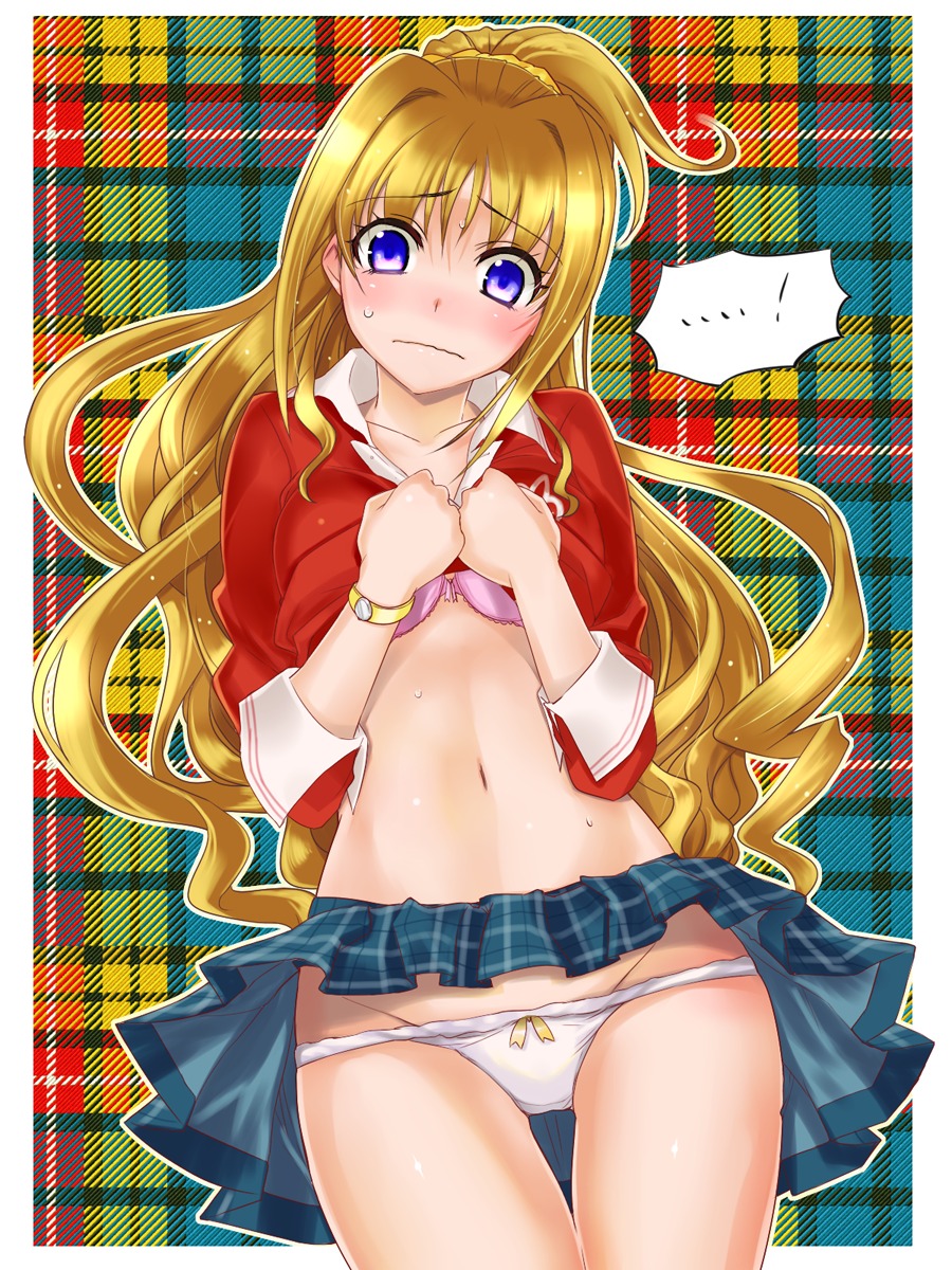 bra hino_akane_(idolm@ster) kantaka pantsu panty_pull shirt_lift the_idolm@ster the_idolm@ster_cinderella_girls