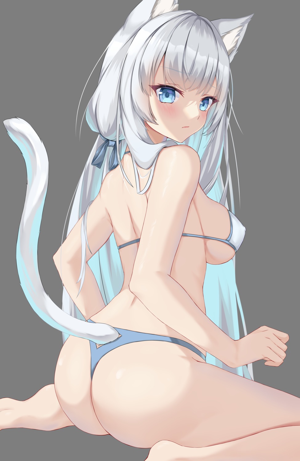 animal_ears ass bikini erect_nipples jawr8473 nekomimi swimsuits tail thong transparent_png