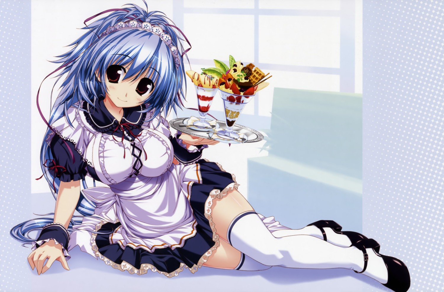 clochette maid mitsumine_minato oshiki_hitoshi suzunone_seven thighhighs waitress