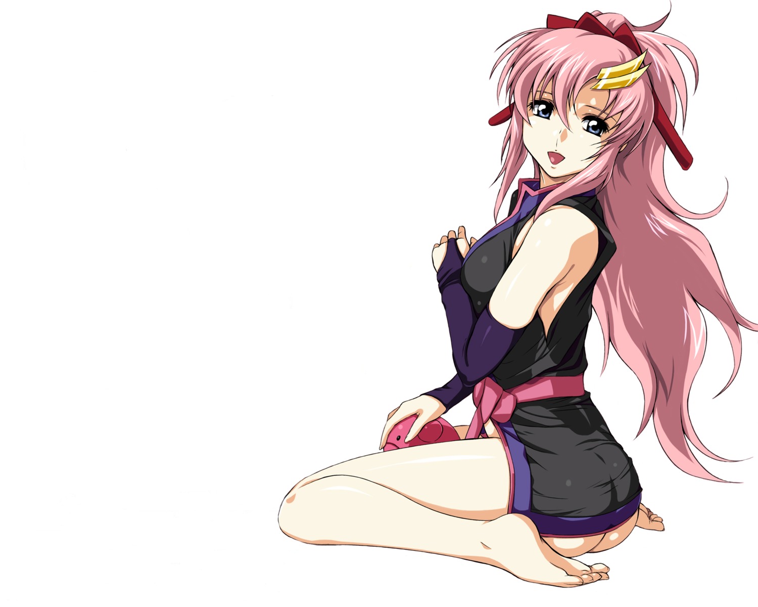 ass feet gundam gundam_seed haro japanese_clothes kimono lacus_clyne nopan zundarepon