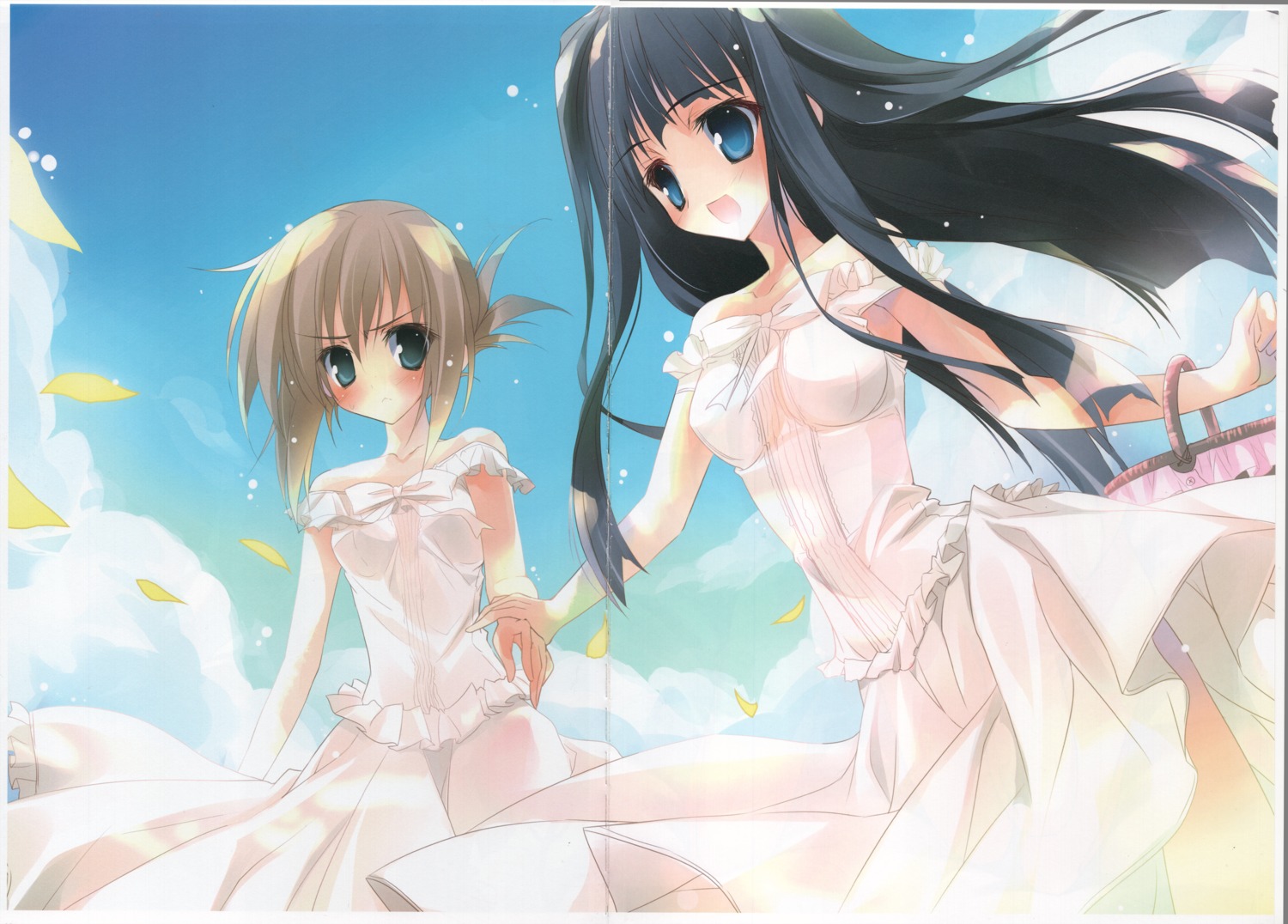 crease dress karory no_bra raw_scan skirt_lift subarashiki_hibi summer_dress tachibana_kimika takashima_zakuro