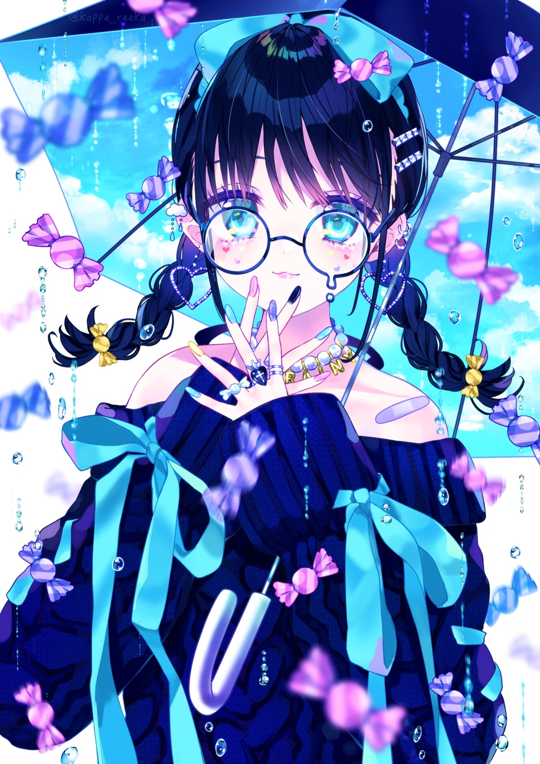 bandaid megane reekaruru sweater umbrella