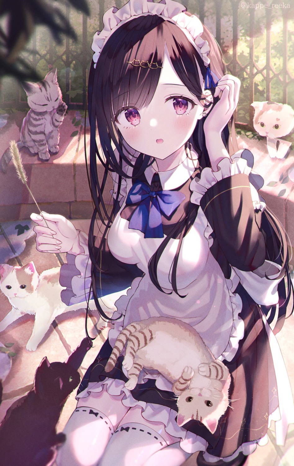 maid neko reekaruru thighhighs