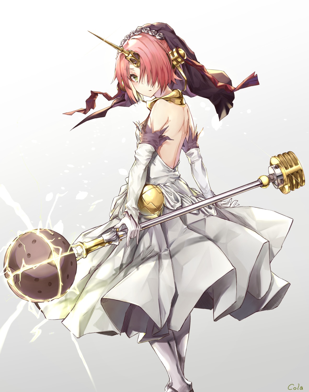 black_cola dress fate/apocrypha fate/grand_order fate/stay_night frankenstein's_monster_(fate) horns weapon