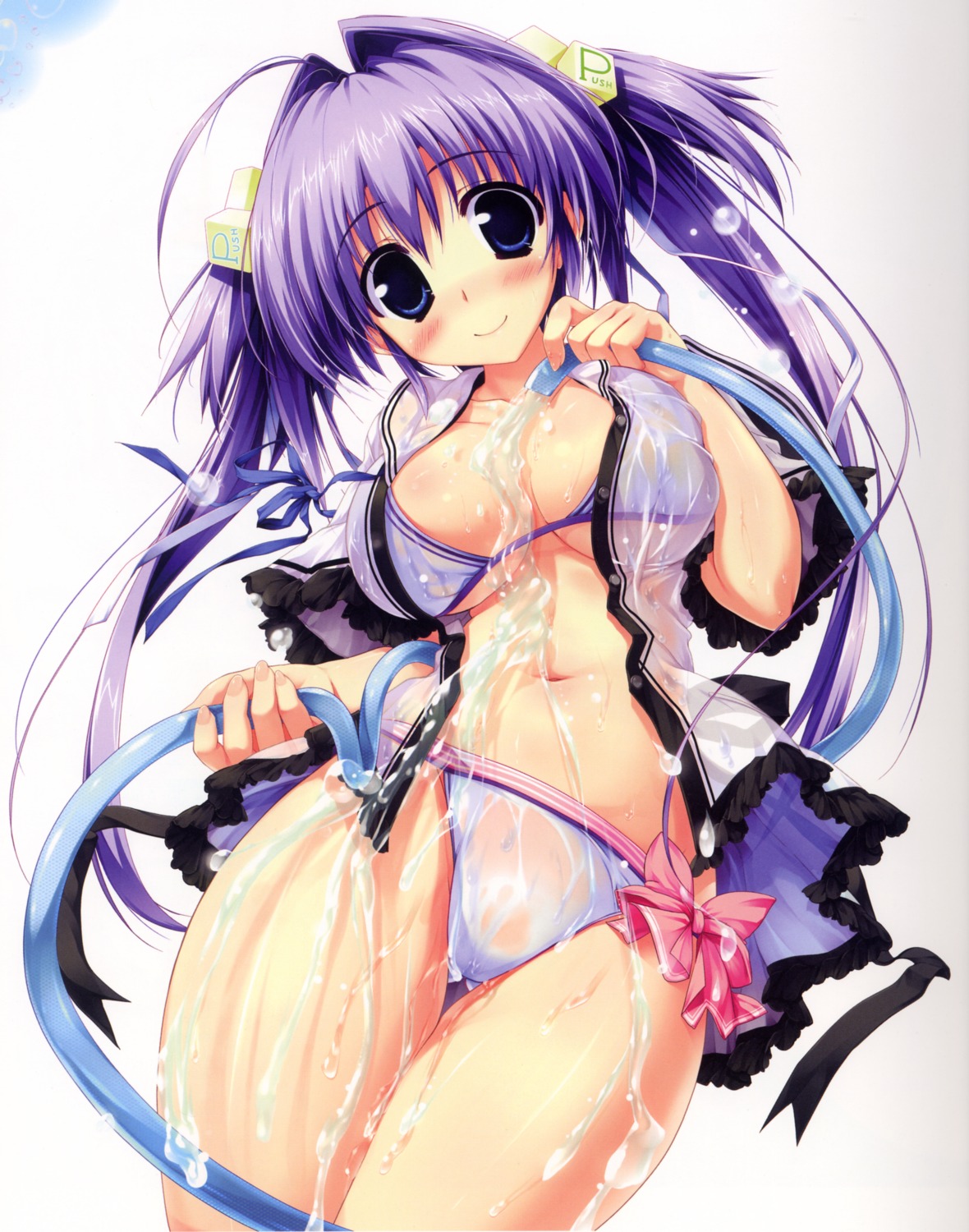 bikini cameltoe open_shirt oshiki_hitoshi see_through swimsuits wet wet_clothes